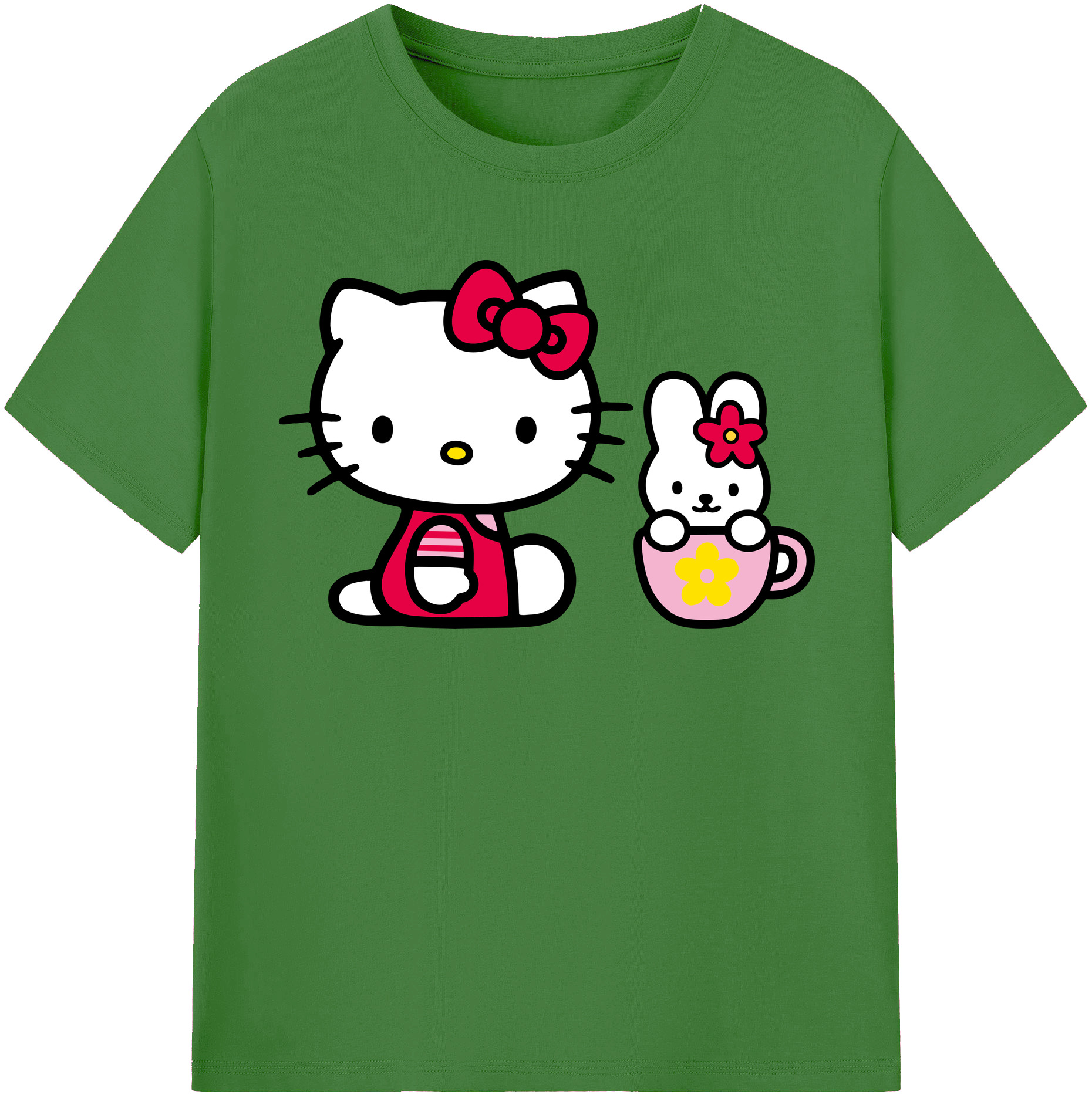 （画像用） Hello Kitty ハローキティ レディースカジュアルプリントTシャツ（綿100％）